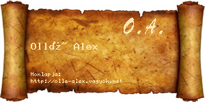 Ollé Alex névjegykártya